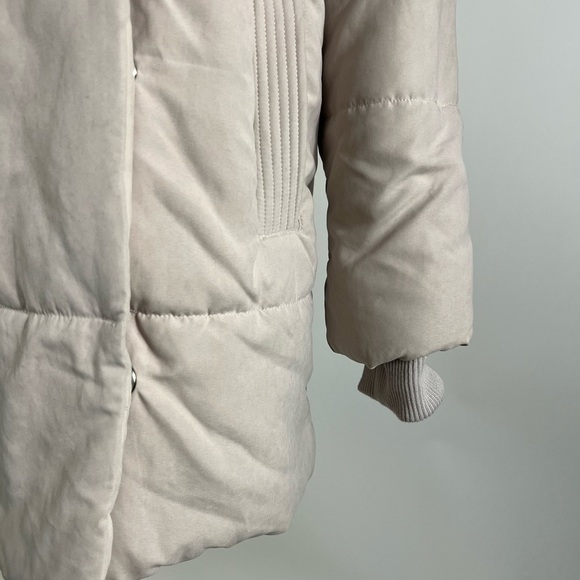 NWT ROMEO & JULIET $228 Funnel Neck Puffer Coat Cream/Gray Womens Small - Picture 4 of 10